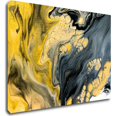 Impresi Obraz Abstraktní žluto šedý - 70 x 50 cm