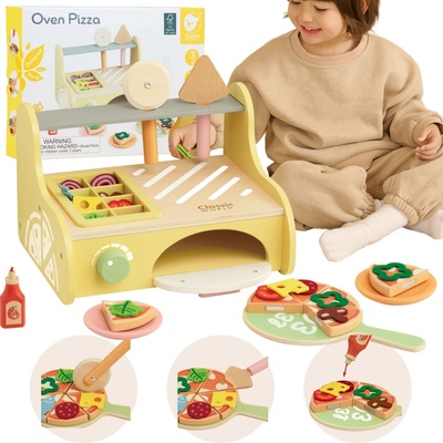 CLASSIC WORLD Drevená pizza pec pre deti 3+ z certifikovaného dreva FSC