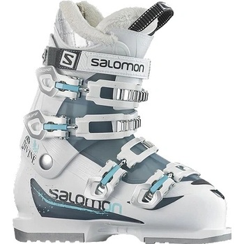 salomon divine lx ski boot 2014 15 4 Boots Set your sights on an aggressive slope and let the Salomon Divine RS CF ski boots help you master the skills to ski it like a proSalomon Divine RS CF Ski Boot Womens Specs Second Skin Last envelops the foot with a performance anatomic fit so every bit of control pressure is transferred to the ski Spaceframe Shell Profile with multilayer construction and precise wall thicknesses optimizes feeling performance and energy transmission Thinwall construction of the Second Skin Shell creates a light sensitive boot providing superior fit and feel Energyzer shell reinforcement provides a progressive and responsive flex Bimaterial polyurethane shell accommodates easy entry excellent foot envelopment and progressive flex Soft 2D Sensifit material over the forefoot and up the front of the shell enhances comfort and ease of entry My Customfit Sport liner featuring a layer of conformable foam customizes the fit along the front of the ankle Biovent liner technology employing layers of mesh foam and insulation effectively transfers moisture away from feet Liner captures 30 to 50 more water than a standard liner thereby keeping feet dry and warm Womenspecific liner features faux fur fleece lining and an upper cuff shaped to accommodate womens calf muscles Loop on tongue aids pulling the boot on and taking it off A simple turn of a screw frees up 1cm of extra room around the cuff Microadjustable aluminum buckles let a woman tailor boot snugness for comfort and performance Toolfree catches are quickly adjusted to fit various ankle widths Salomon Divine Taglia Scarponi Sci