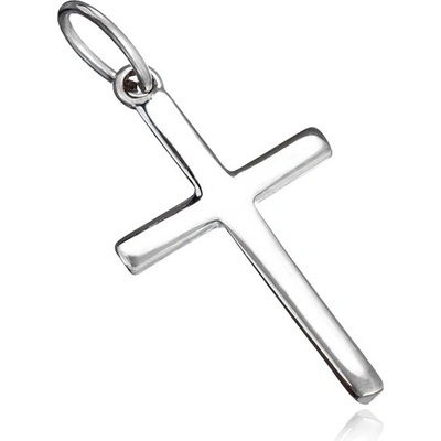 Šperky Eshop Stříbrný přívěsek 925 hladký latinský kříž X16.17