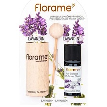 Florame Difuzér provensálský dřevěný + éterický olej Lavandin 10 ml