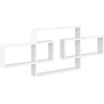 vidaXL Стенен рафт Бяло 130 x 10 x 50 см Инженерна дървесина (8012452)