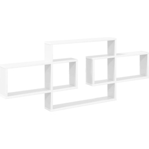 vidaXL Стенен рафт Бяло 130 x 10 x 50 см Инженерна дървесина (8012452)