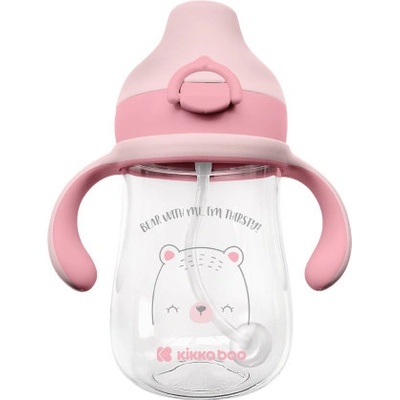 KikkaBoo hrnek se silikonovým pítkem 300ml Bear with me Pink