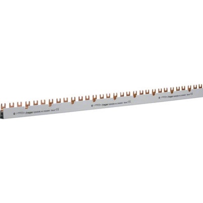HAGER přípojnice 3P+k, 16mm²/1m pro 3pól. jističe s pom. kontaktem KDN383B