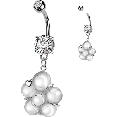 S4U Piercing do pupíku s kytičkou (čirá) WP0072-C