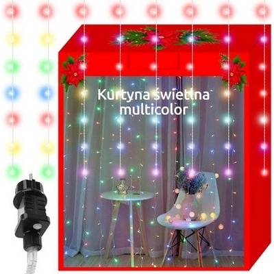 SAPRO Vánoční světelný závěs multikolor 300 LED ISO 11331 IP44 2311331