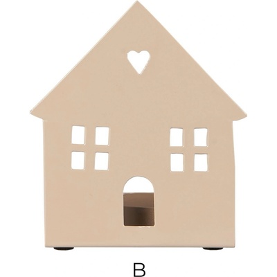IB LAURSEN Kovový svícen na čajovou svíčku House Fasade B, béžová barva, kov