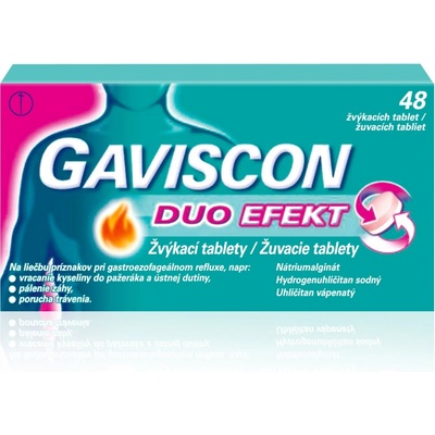 Gaviscon Duo Efekt Žuvacie tablety tbl.mnd.48