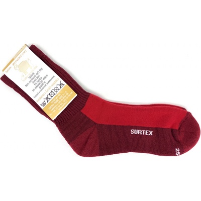 Surtex ponožky 70% Merino VOLNÝ LEM Červené