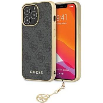 GUESS Кейс Guess GUHCP14LGF4GGR за iPhone 14 Pro 6.1", сив / сив, твърд, 4G Charms Collection (GUE002902-0)