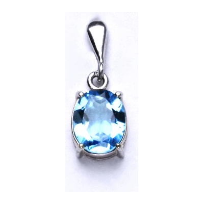 Čištín Zlatý přívěsek přírodní topaz swiss bílé i žluté zlato přívěsek ze zlata P 1242 22