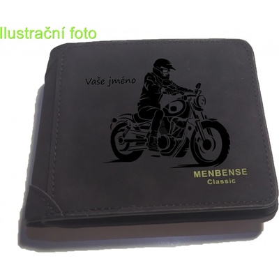 Pánská černá peněženka chopper jezdec s vaším jménem