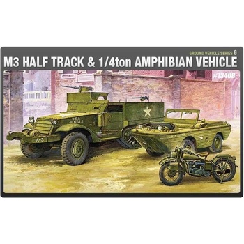 Academy M3 Half-track & 1: 4 ton Amphibian Vehicle Model Kit 13408 1: 72