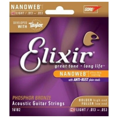 Elixir Acoustic Phosphor Bronze Nanoweb 16182 Medium