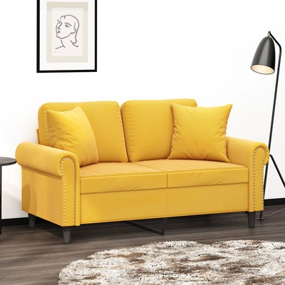 vidaXL Декоративни възглавници, 2 бр, Жълто , 40x40 см, кадифе (349491)