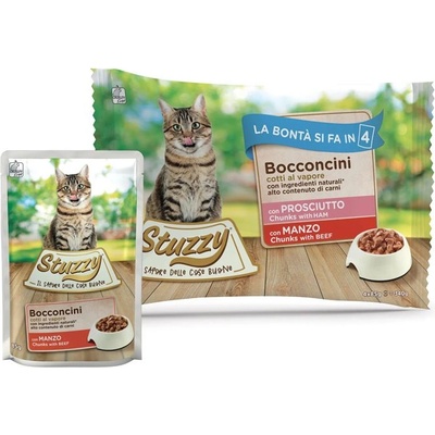 Stuzzy Cat Chunks MULTIPACK говеждо и свинско парченца 4 x 85 г