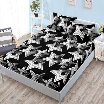 EmonaMall Долен чаршаф с ластик и две калъфки (за матрак от 160x200 до 180x200) EmonaMall, 3 части - Модел S18944 (S18944-66666L)