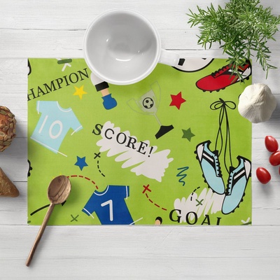 Biante bavlna prostírání Sandra SA-645 Fotbal to je hra na zeleném 30x40cm