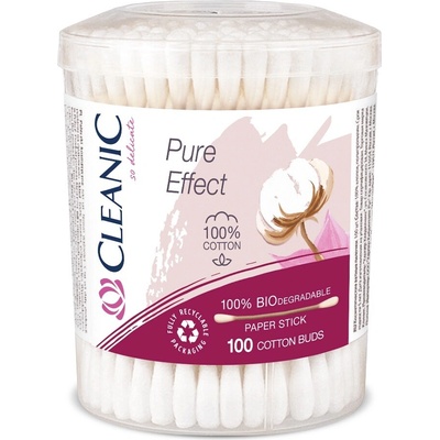 Cleanic Pure Effect Vatové tyčinky vo valci 100 ks