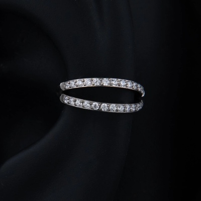 CryptoEshop Titanový zavírací kroužek DuoLine se dvěma řadami zirkonů 1,2 mm 8 mm W58-1208