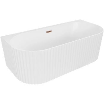 Mexen Sella вградена свободностояща вана с ребра 170 x 80 см, бял мат, златист (52711708001-60)