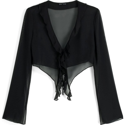 Bershka Блуза черно, размер XS