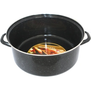 Румънски емайл РЯ-Тава кръг с метален кант Ø36xh12.5cm ЧЕРНА (3013/36) (016018)