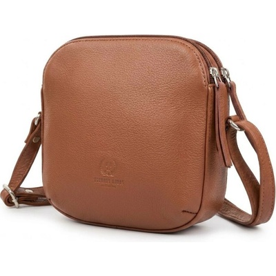 Paolo Peruzzi Světle hnědá dámská kožená crossbody kabelka Ashley