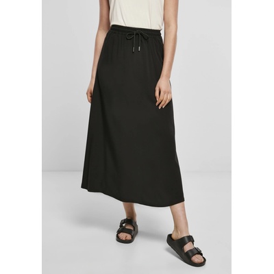 Urban Classics Ladies Viscose Midi Skirt black čierna