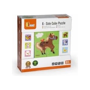 Vigan Viga Wooden Kladka Farm Puzzle Viga Toys 4 Blocks