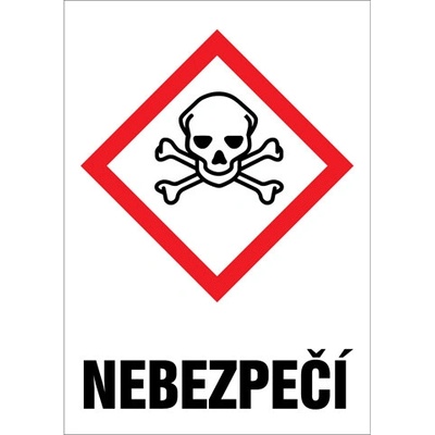 Značka GHS06 Nebezpečí, samolepicí fólie, 148 × 210 mm BZ FD618