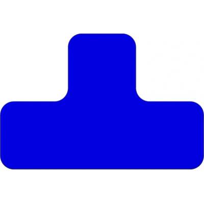 Samolepicí značení umístění palet s potiskem WT-7110, tvar ''T'' – polykarbonát, modrá, 100×150×50 mm, balení 10 ks
