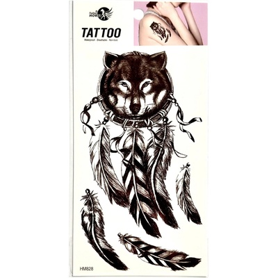 KN Dočasné tetovanie Wolf Feather