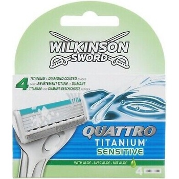 Wilkinson Sword Quattro Резервни ножчета за бръснене Titanium Sensitive, 4 броя