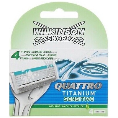 Wilkinson Sword Quattro Резервни ножчета за бръснене Titanium Sensitive, 4 броя
