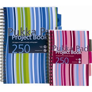 Pukka Pad Спирална тетрадка, A5, с подвързия, 125 страници, PUKKA PAD "Stripe project book" A15555021/PROBA5-LINED (A15555021/PROBA5-LINED)