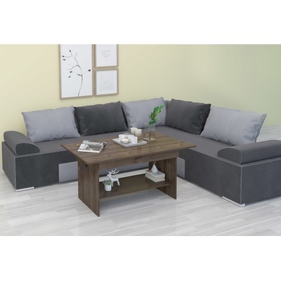 Голд - Аполо Разтегателна маса ЕЛИ с повдигащ механизъм дъб марон