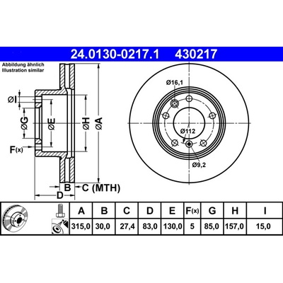 Brzdový kotúč ATE 24.0130-0217.1 (24013002171)