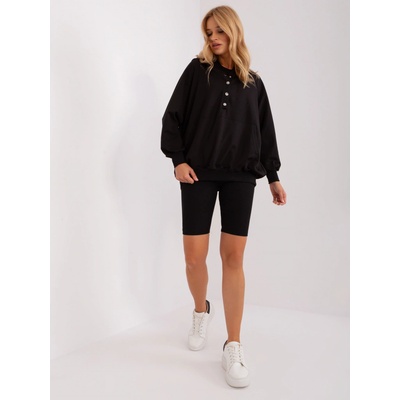 Basic černý třídílný komplet šortek crop topu a mikiny em-kmpl-831.17-black