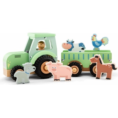 New Classic Toys Traktor s valníkom a zvieratami