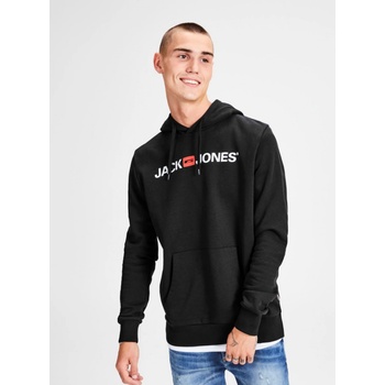 Jack&Jones černá mikina s potiskem a kapucí Corp