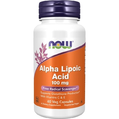 NOW NOW Alpha Lipoic Acid Vitamins C & E 100mg, 60 Veg Caps