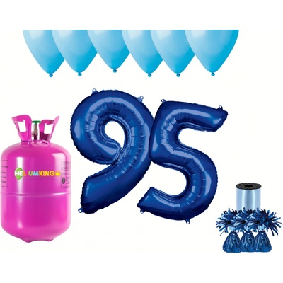 HeliumKing Hélium párty set na 95. narodeniny s modrými balónmi