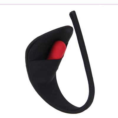 SuperLove Invisible Strapless C String with Pocket Black