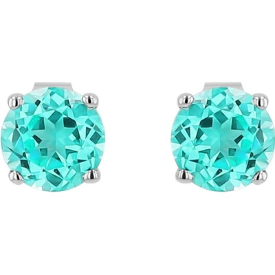Eppi Zlaté náušnice s okrúhlym lab-grown paraiba turmalínom Eloa E47101