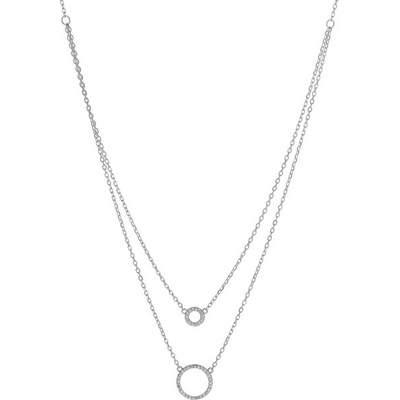 Again Jewelry Dvojitý strieborný náhrdelník s krúžkami AJNA0030