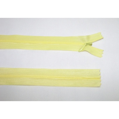 Zips krytý 3mm žltá nedeliteľný 45cm dederon