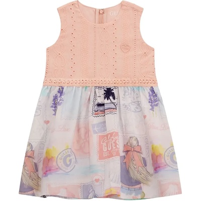 Guess Комбинирана рокля за момиче с перфорирана горна част и многоцветна долна за мини момиче Guess