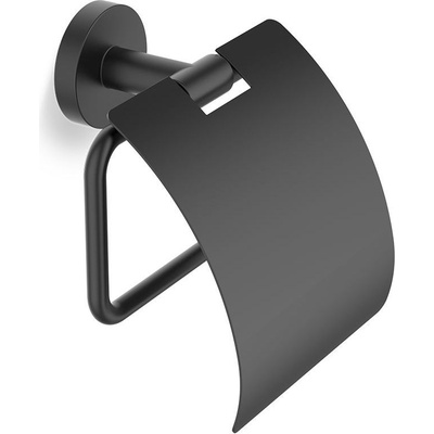DECOR WALTHER Държач за тоалетна хартия Basic с покривно капаче черен мат (0530260)